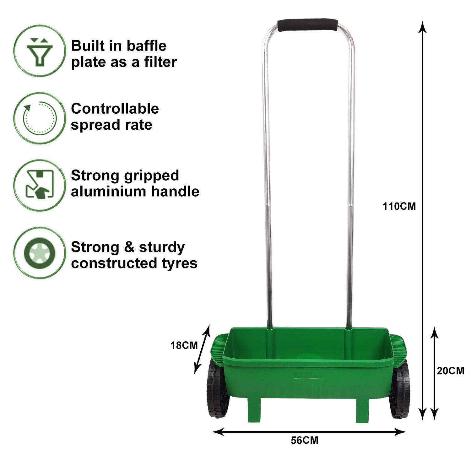 موزع سماد بلاستيكي يدوي سعة 12 - مراجعة Grass Seed Spreader وسعره