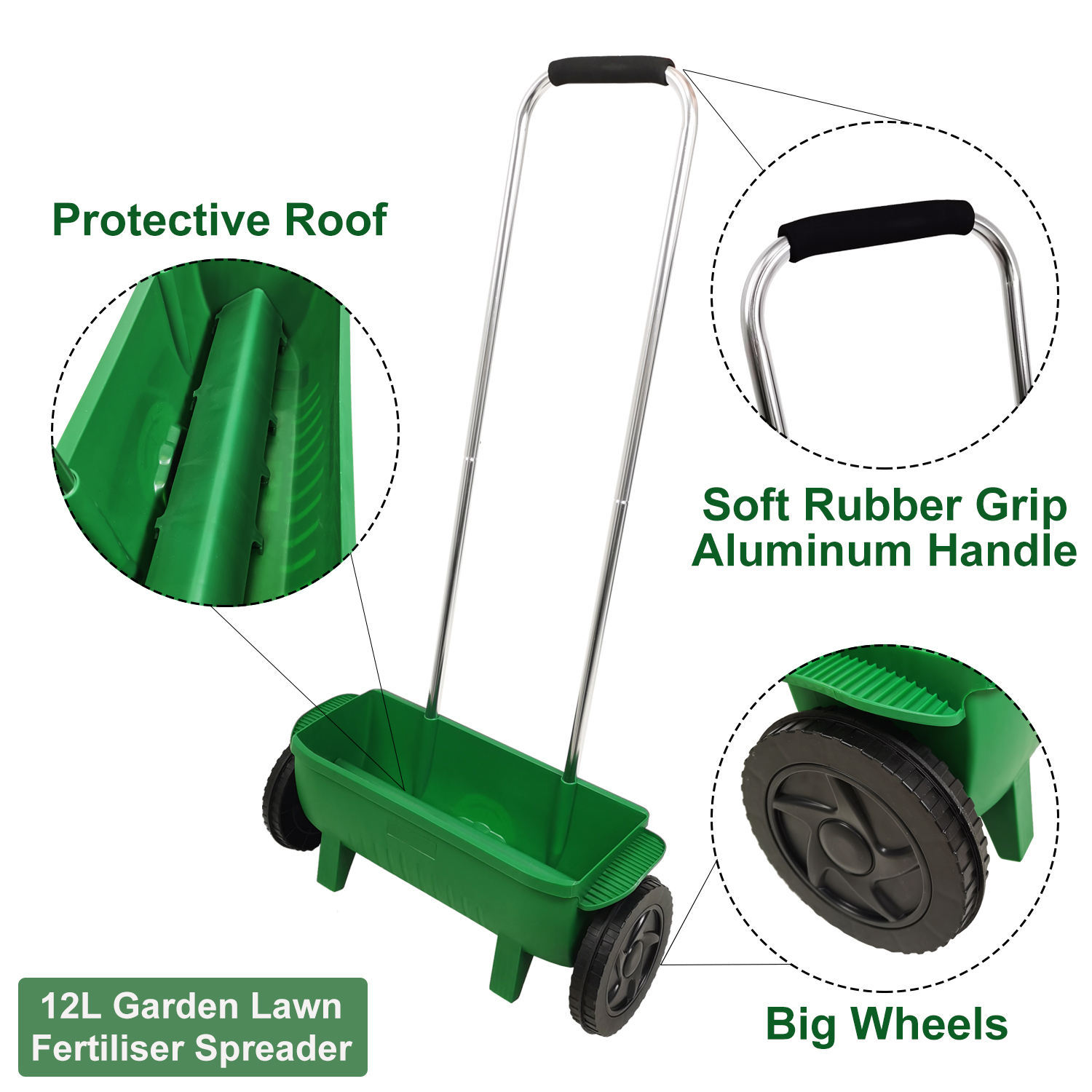 موزع سماد بلاستيكي يدوي سعة 12 - مراجعة Grass Seed Spreader وسعره